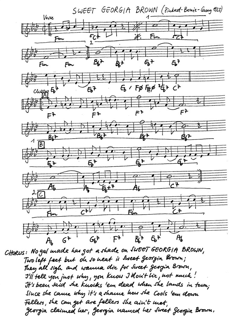 sweet georgia brown leadsheet – book us for your next 20s or gatsby event